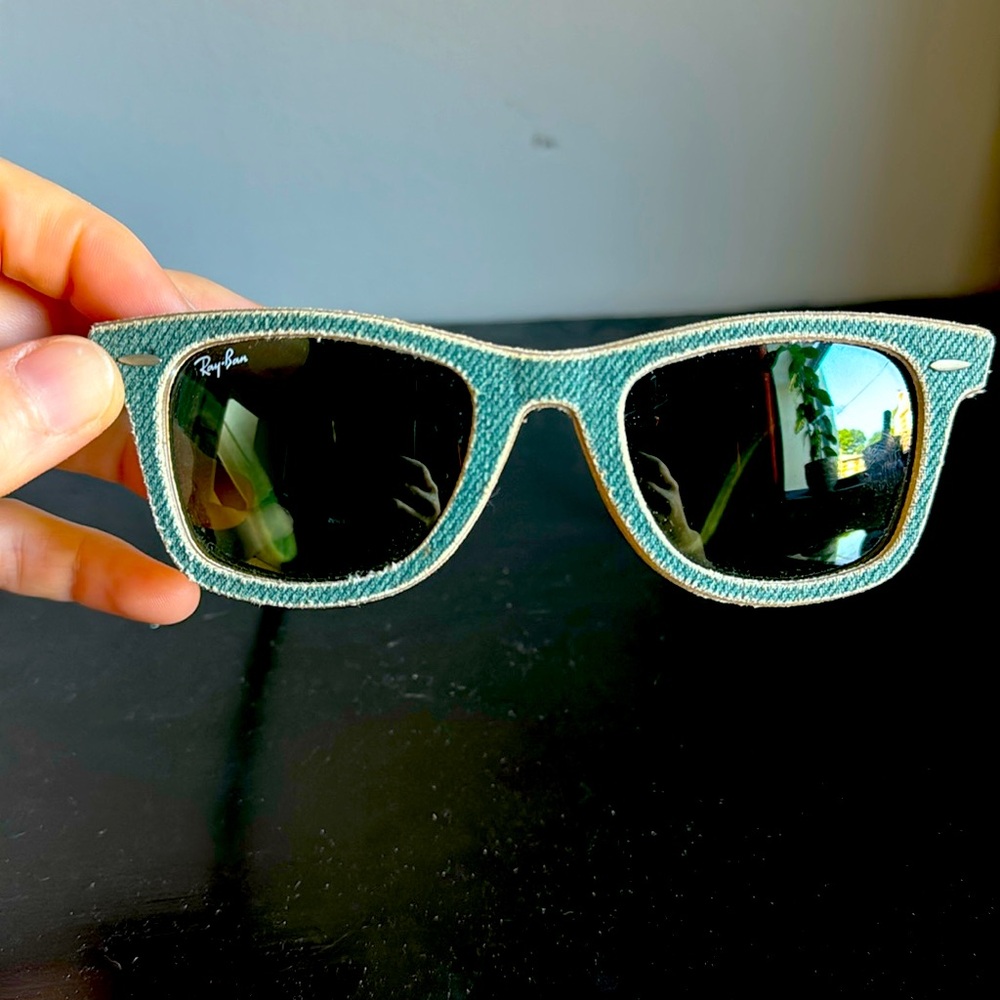 Ray Ban Sunglasses- pressed Jean material